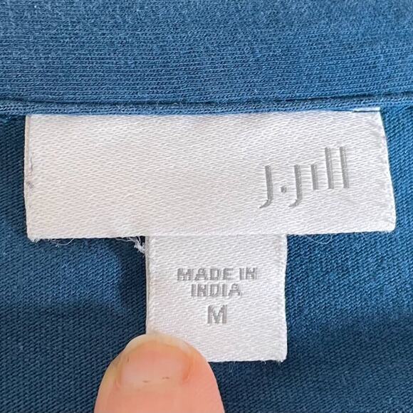 J. Jill Long Sleeve Blue Button Down Tunic/Shirt Pleated Detail, Oversized, M - Picture 6 of 10